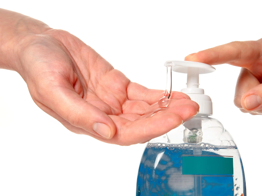 Hand sanitizer can help remove the Nair smell